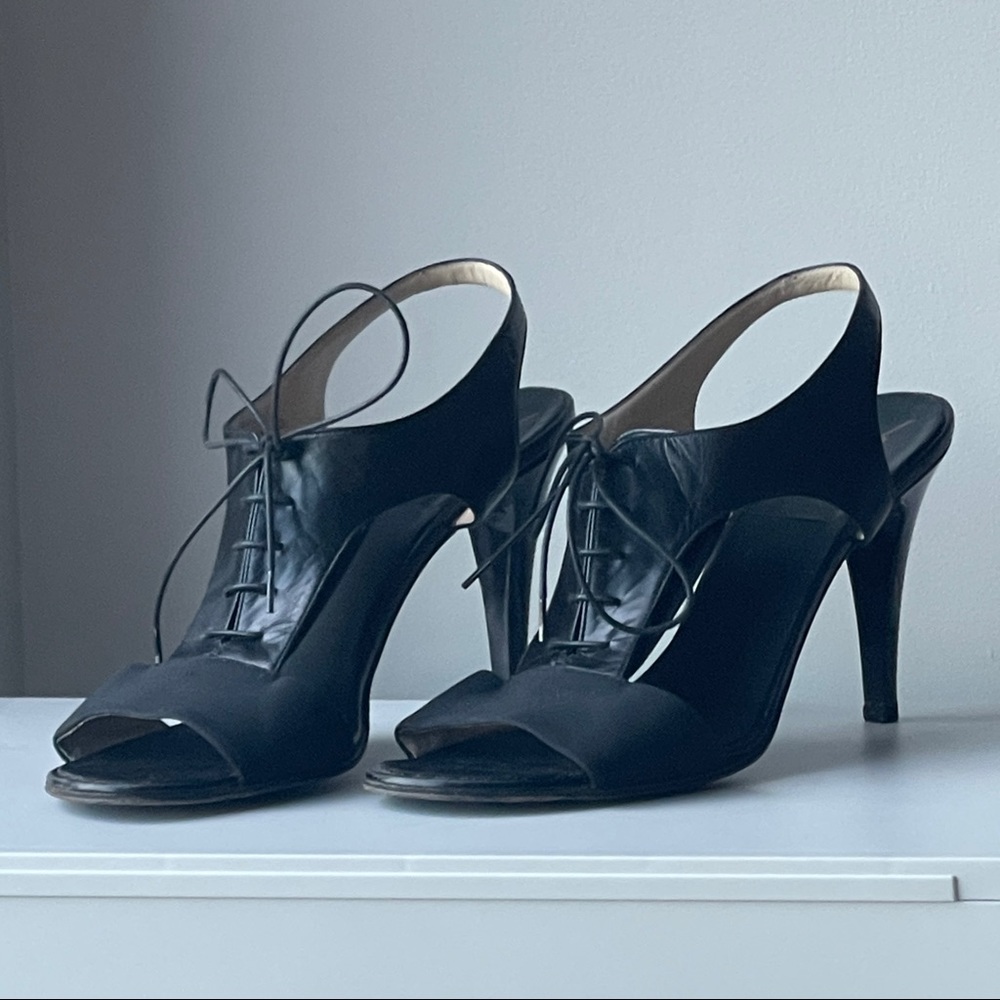 Vintage YSL Lace-Up Slingbacks